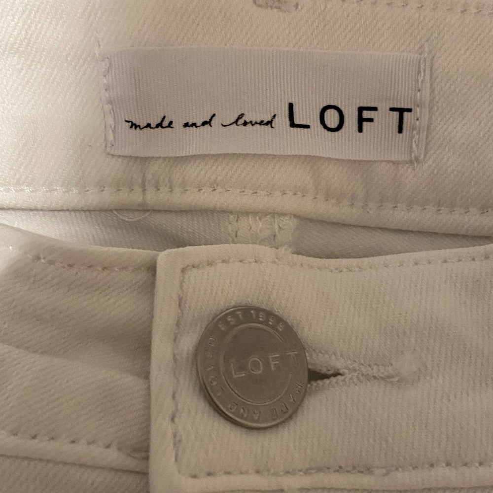 LOFT Cream Denim Trousers
